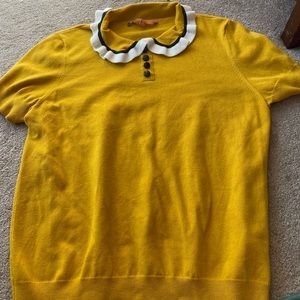 XL ModCloth Peter Pan collar mustard button-top shirt